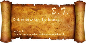 Dobrovszky Taddeus névjegykártya
